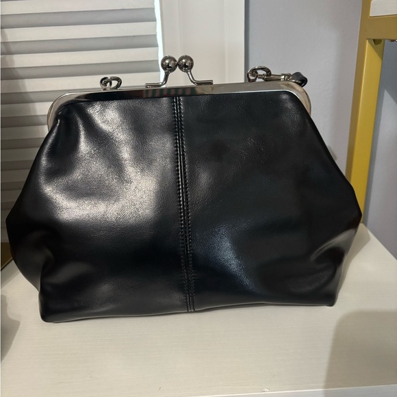 Elegant Black Leather Clutch - Picture 1 of 2